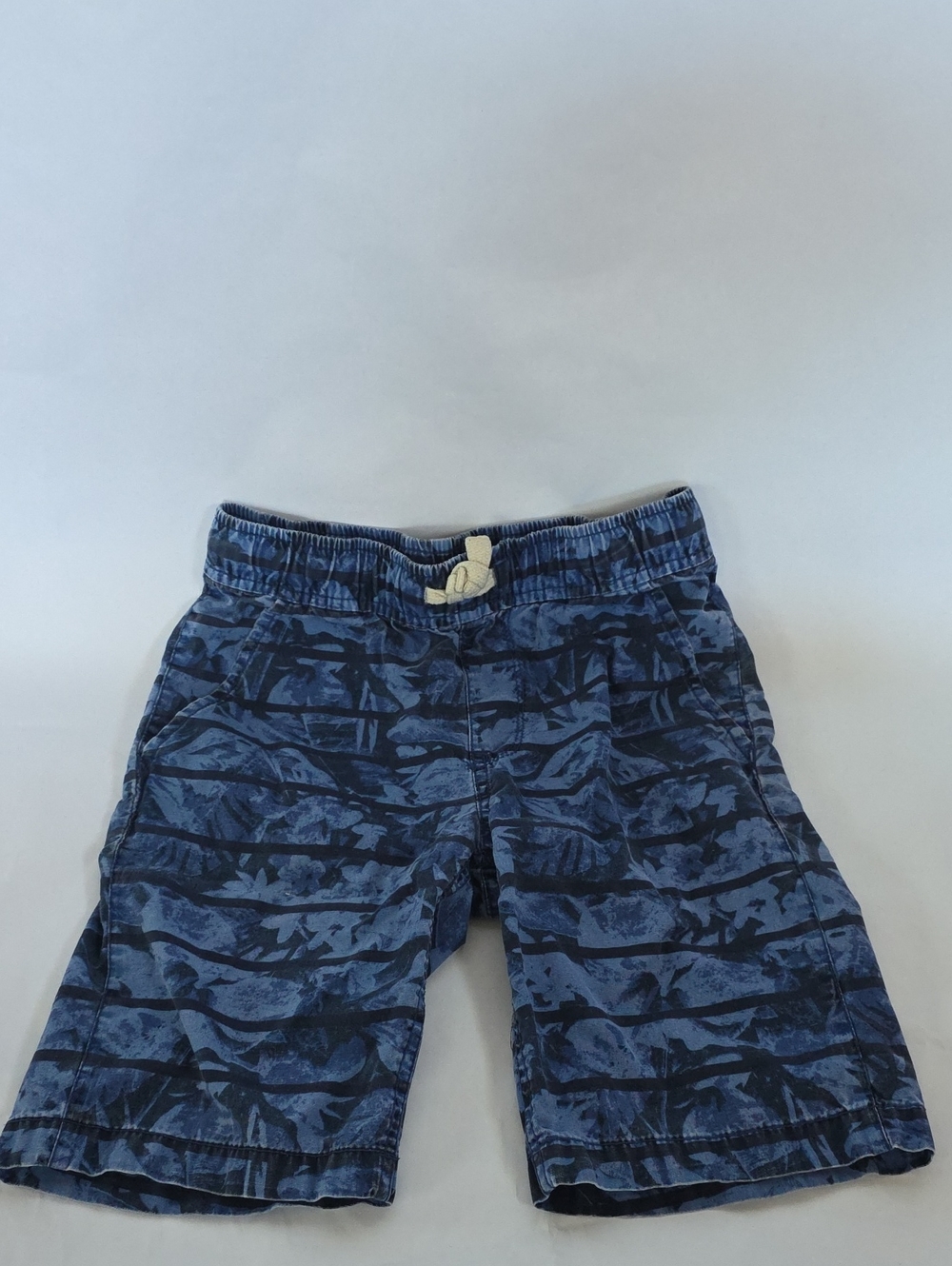 Place Navy Blue Patterned Pull-On Shorts